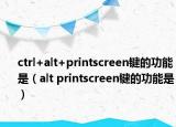 ctrl+alt+printscreen键的功能是（alt printscreen键的功能是）