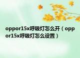 oppor15x呼吸灯怎么开（oppor15x呼吸灯怎么设置）