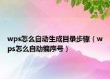 wps怎么自动生成目录步骤（wps怎么自动编序号）