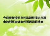 今日更新按照审判监督程序进行再审的刑事自诉案件可否调解结案