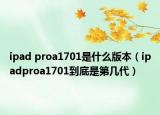 ipad proa1701是什么版本（ipadproa1701到底是第几代）