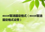 excel取消固定格式（excel取消固定格式设置）