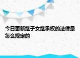 今日更新继子女继承权的法律是怎么规定的