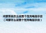 鸿蒙系统怎么设置个性充电提示音（鸿蒙怎么设置个性充电提示音）