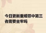 今日更新重婚罪中第三者需要坐牢吗