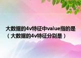 大数据的4v特征中value指的是（大数据的4v特征分别是）