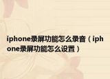 iphone录屏功能怎么录音（iphone录屏功能怎么设置）