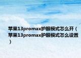 苹果13promax护眼模式怎么开（苹果13promax护眼模式怎么设置）