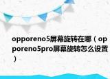 opporeno5屏幕旋转在哪（opporeno5pro屏幕旋转怎么设置）