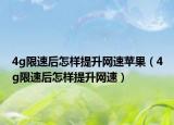 4g限速后怎样提升网速苹果（4g限速后怎样提升网速）