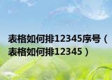 表格如何排12345序号（表格如何排12345）