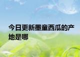 今日更新墨童西瓜的产地是哪