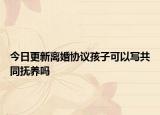 今日更新离婚协议孩子可以写共同抚养吗