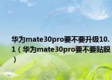 华为mate30pro要不要升级10.1（华为mate30pro要不要贴膜）
