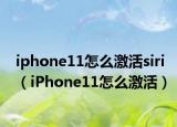 iphone11怎么激活siri（iPhone11怎么激活）