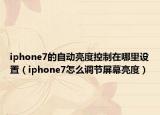 iphone7的自动亮度控制在哪里设置（iphone7怎么调节屏幕亮度）