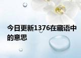 今日更新1376在藏语中的意思