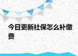 今日更新社保怎么补缴费