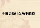 今日更新什么马不能骑
