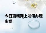 今日更新网上如何办理离婚