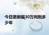 今日更新骗30万判刑多少年