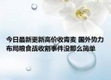 今日最新更新高价收青麦 国外势力布局粮食战收割事件没那么简单