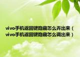 vivo手机返回键隐藏怎么弄出来（vivo手机返回键隐藏怎么调出来）