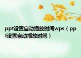 ppt设置自动播放时间wps（ppt设置自动播放时间）