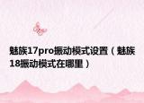 魅族17pro振动模式设置（魅族18振动模式在哪里）