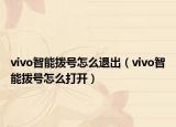 vivo智能拨号怎么退出（vivo智能拨号怎么打开）
