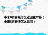 小米8青春版怎么返回主屏幕（小米8青春版怎么返回）