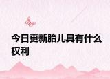 今日更新胎儿具有什么权利