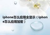 iphone怎么应用全显示（iphone怎么应用加密）