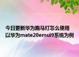 今日更新华为跑马灯怎么使用  以华为mate20emui9系统为例
