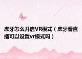 虎牙怎么开启VR模式（虎牙看直播可以设置vr模式吗）