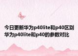 今日更新华为p40lite和p40区别华为p40lite和p40的参数对比