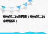 绝句其二的意思是（绝句其二的意思翻译）