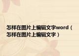 怎样在图片上编辑文字word（怎样在图片上编辑文字）