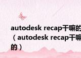 autodesk recap干嘛的（autodesk recap干嘛的）