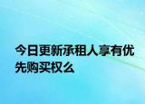 今日更新承租人享有优先购买权么