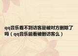 qq音乐看不到访客是被对方删除了吗（qq音乐能看被删访客么）