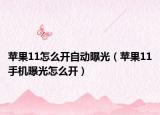 苹果11怎么开自动曝光（苹果11手机曝光怎么开）