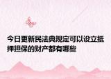 今日更新民法典规定可以设立抵押担保的财产都有哪些