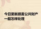 今日更新损害公共财产一般怎样处理