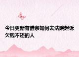 今日更新有借条如何去法院起诉欠钱不还的人