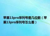 苹果13pro序列号是几位数（苹果13pro序列号怎么看）
