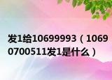 发1给10699993（10690700511发1是什么）