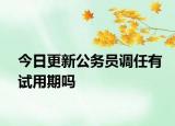 今日更新公务员调任有试用期吗