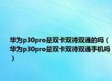 华为p30pro是双卡双待双通的吗（华为p30pro是双卡双待双通手机吗）