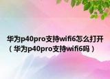华为p40pro支持wifi6怎么打开（华为p40pro支持wifi6吗）
